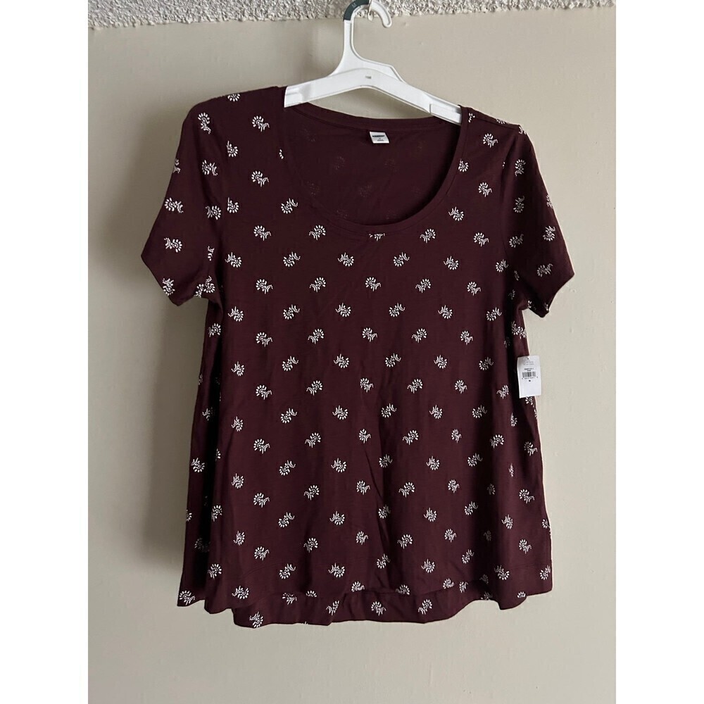 Old Navy Womens Short Sleeve Flower Shirt M